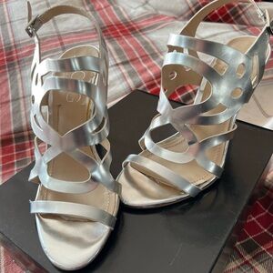 Elegant Silver Strappy Sandals